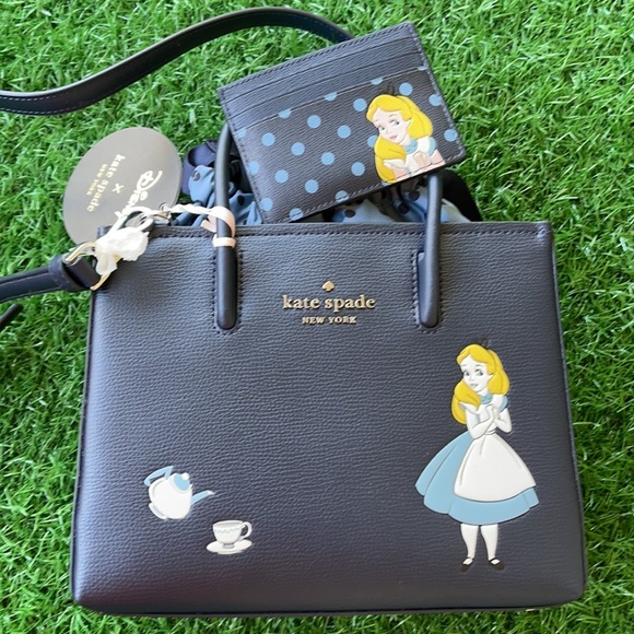 disney x kate spade NY alice in wonderland shopper crossbody bag & card holder - Picture 5 of 16